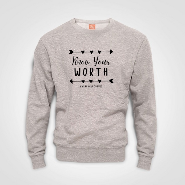 Know Your Worth - Sweater - Grey