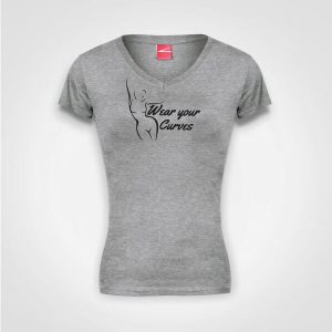 v-neck t-shirt, lady's t-shirt, Wear Your Curves