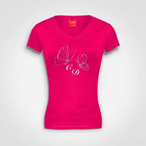 Butterfly - Fitted V-Neck - CD - Pink