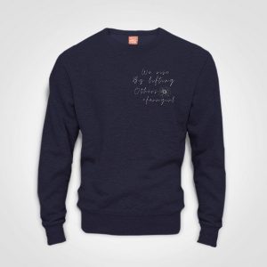 We Rise By Lifting Others Up - Farmgirl - Sweater - Navy-White