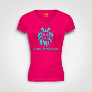 Live Your Life - Fitted V-Neck - Pink
