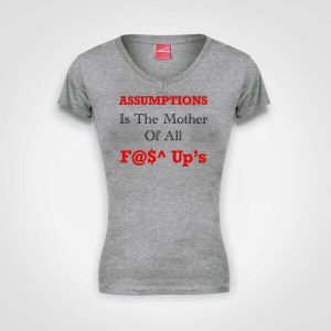 Assumptions-Fitted- V-Neck - Grey