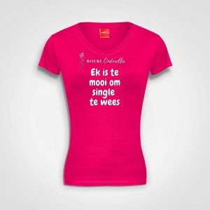 Ek Is Te Mooi-Fitted- V-Neck - Pink-Boere Cinderella