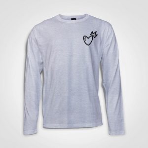 Queens Touch Hearts-Long-Sleeve-T-Shirt-Grey-Melange