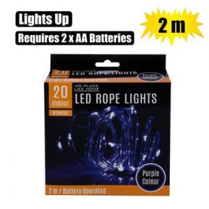 Light Led-20x Purple Rope 2m B-O