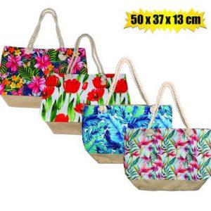 Assorted Beach Bags With Rope Handles 50 x 37 x 13cm