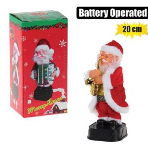 Christmas B-O Saxaphone Santa 20cm