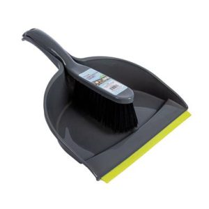 Dustpan & Brush Set Plastic - Black