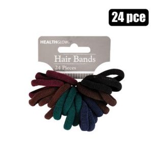 Hair Band Elastic 24Pc No Join Astd Dark