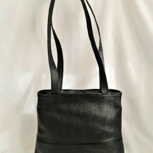Leather Sling Shopper - Black