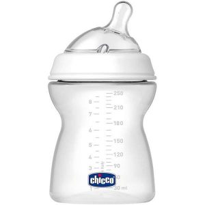 baby bottle, 250ml milk bottle, Chicco Nat Feeling Bottle 2m+ 250ml, glass bottle for 2mo, Bemata