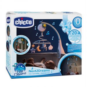 baby mobile, cot mobile, musical mobile, rotating mobile, Chicco Next 2 Dreams Mobile Blue, Bemata