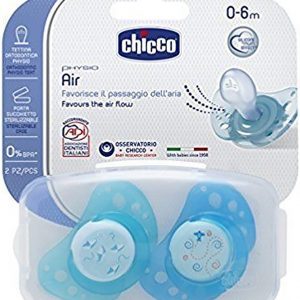 newborn soother, newborn pacifier, mini soother, mini pacifier, Chicco Soother Air Blue Sil 0-6m 2Pcs in Case, Bemata