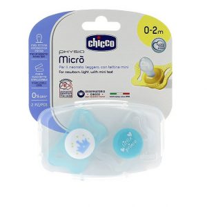 newborn soother, newborn pacifier, mini soother, mini pacifier, Chicco Soother Physio Micro Boy Sil 0-2m 2Pcs in Case, Bemata