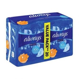 Always Maxi Pads Normal Duo 20'S, Always value pack, Bemata
