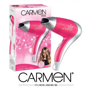 Carmen 1200W Hairdryer Compact Pink