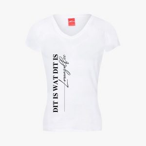 Dit Is Wat Dit Is Woman's Fitted V-Neck T-Shirt