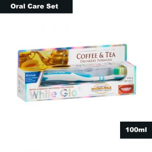 White Glo Tooth Paste and Tooth Brush Coffee & Tea 100ml