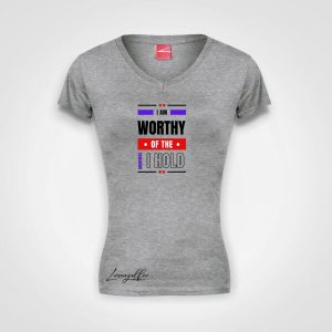 I Am Worthy Womans Fitted V-Neck T-Shirt